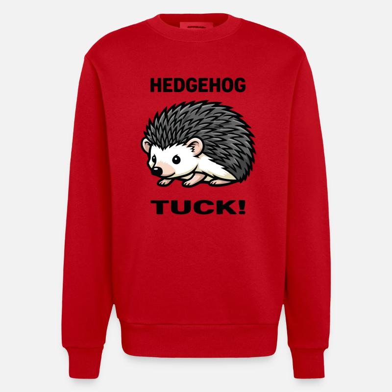 Igel-Igel-Igel-Dornengarten - Heavyweight Oversized Organic Crew Neck Made in EU - Rot
