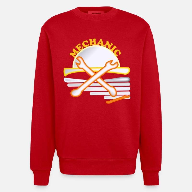 clé à molette - Sweat bio épais oversize fabriqué en UE - rouge