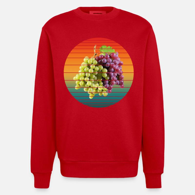 Traubenfrüchte - Heavyweight Oversized Organic Crew Neck Made in EU - Rot