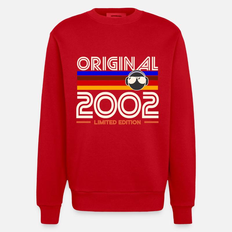 Original 2002 Limited Edition Retro - Sweat bio épais oversize fabriqué en UE - rouge