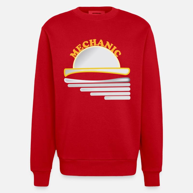 Graphisme mécanique - Sweat bio épais oversize fabriqué en UE - rouge