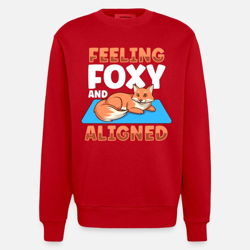 Chakra Alignment - Fox - Heavyweight Oversized Organic Crew Neck Made in EU - red
