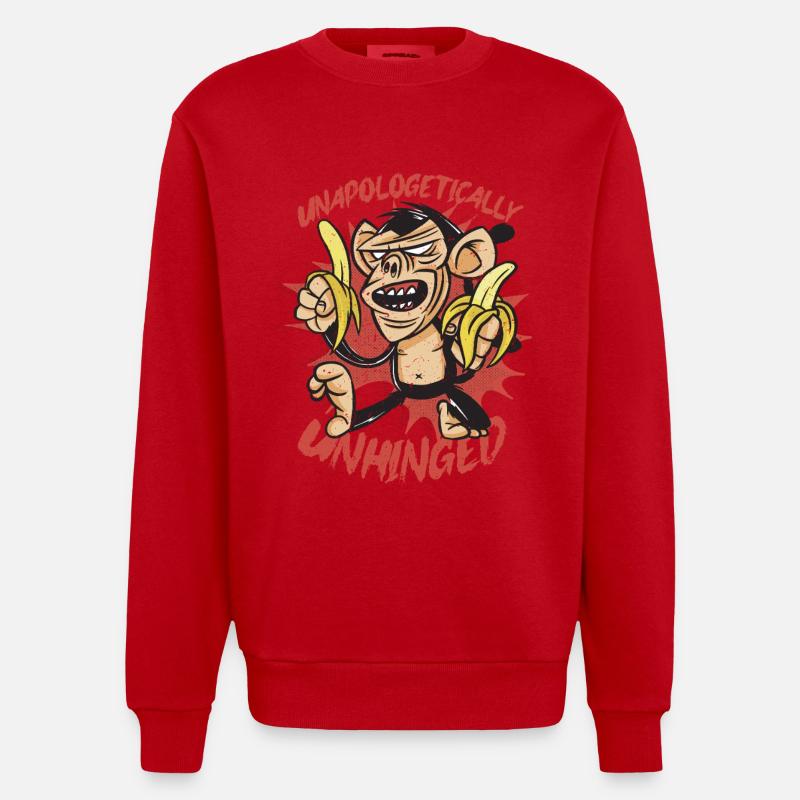 Journée du Singe Sans Complexe - Sweat bio épais oversize fabriqué en UE - rouge