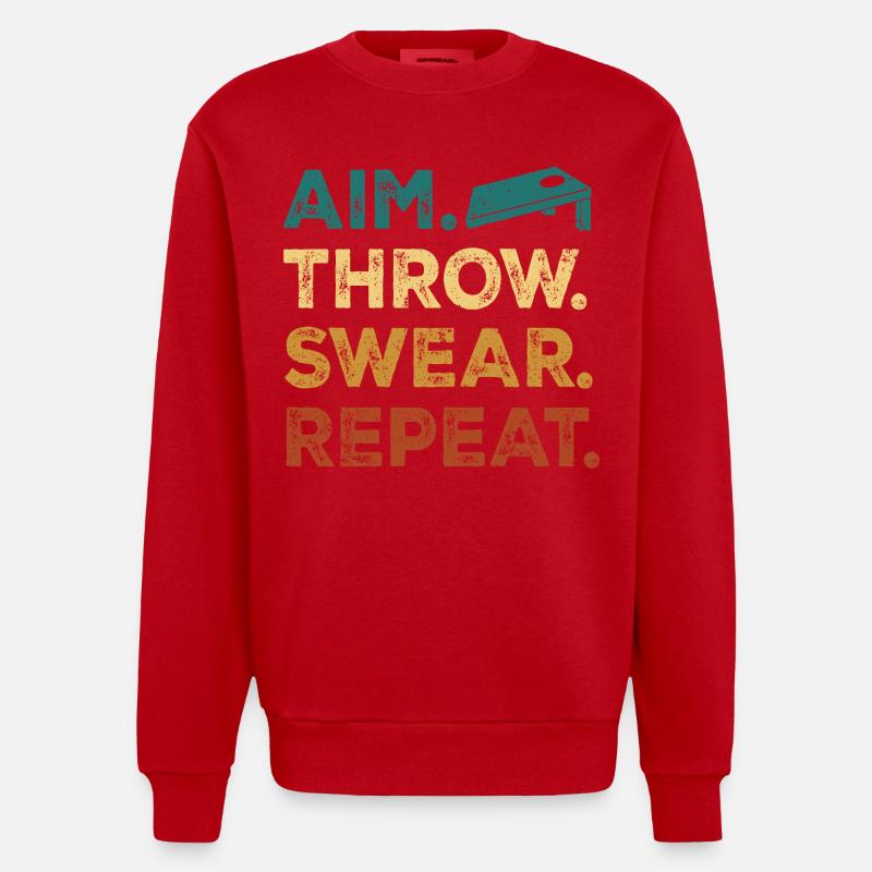 Vise. Lance. À porter. Répétez. - Sweat bio épais oversize fabriqué en UE - rouge