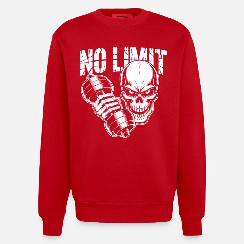 No Limit Gym - Sweat bio épais oversize fabriqué en UE - rouge