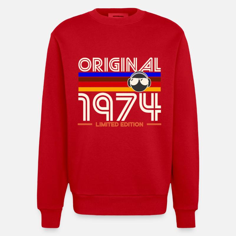 Original 1974 Édition limitée - Sweat bio épais oversize fabriqué en UE - rouge