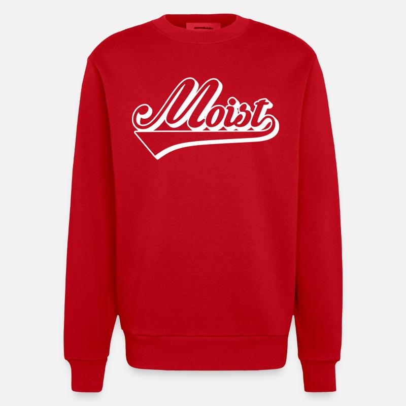 Mobiz Retro Script Logo - Heavyweight Oversized Organic Crew Neck Made in EU - red