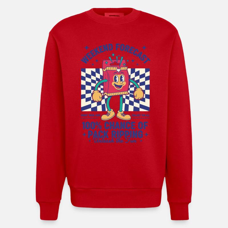 Wochenendprognose: 100-prozentige Chance auf Pack - Heavyweight Oversized Organic Crew Neck Made in EU - Rot