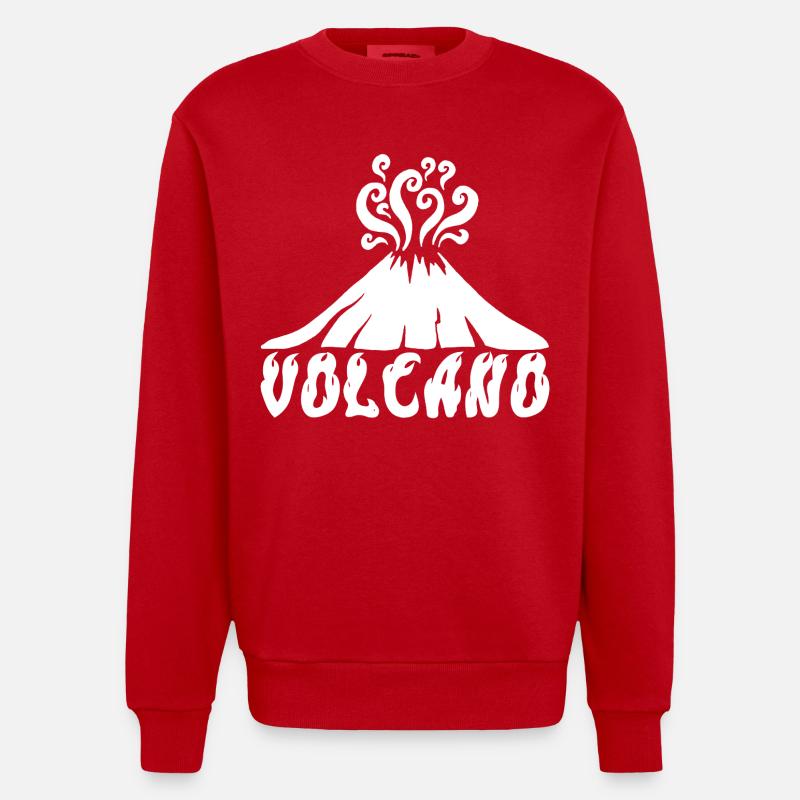 Volcan blanc - Sweat bio épais oversize fabriqué en UE - rouge