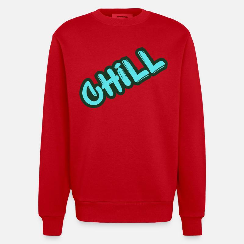 Graffiti néon relaxant - Sweat bio épais oversize fabriqué en UE - rouge