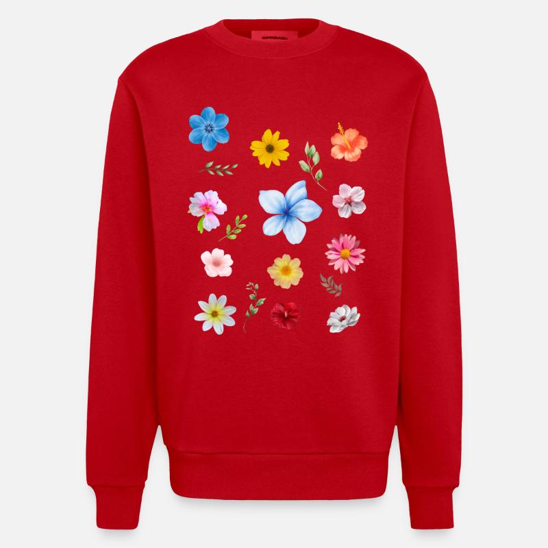 Spring is Coming - Heavyweight Oversized Organic Crew Neck Made in EU - red