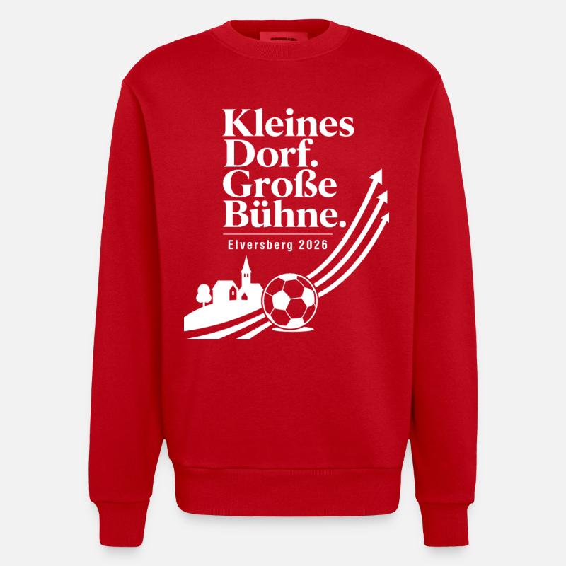 Kleines Dorf. Große Bühne. - Heavyweight Oversized Organic Crew Neck Made in EU - Rot