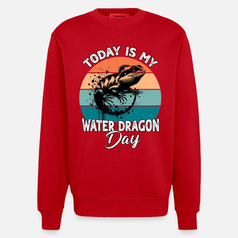 Dragon d’eau chinois - Sweat bio épais oversize fabriqué en UE - rouge
