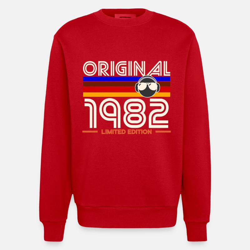 Original 1982 Édition Limitée - Sweat bio épais oversize fabriqué en UE - rouge