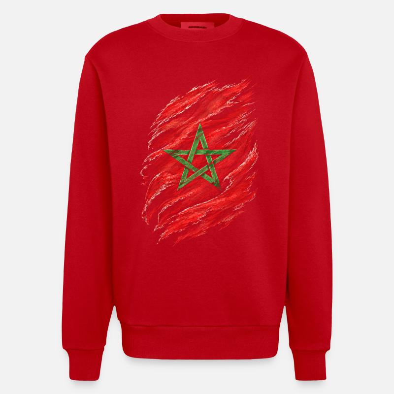 Marocain Marocain Marocain - Sweat bio épais oversize fabriqué en UE - rouge