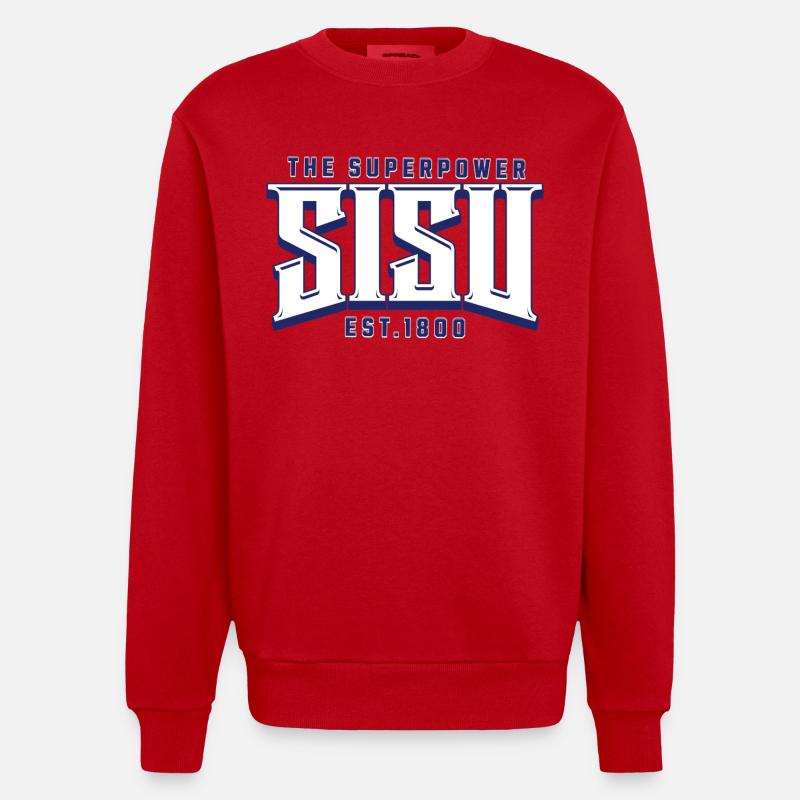 Impression du logo Content Superpower - Sweat bio épais oversize fabriqué en UE - rouge