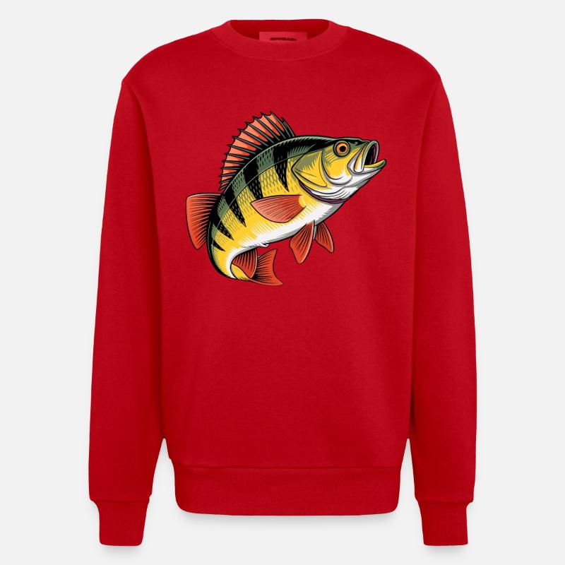 Jumping Perch - Heavyweight Oversized Organic Crew Neck Made in EU - red