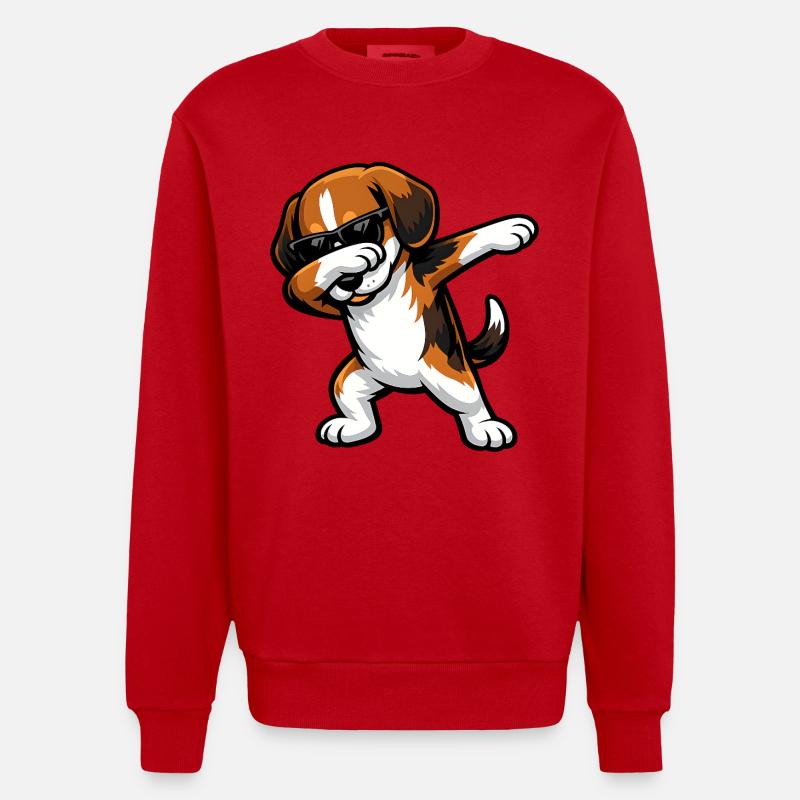 Dapping Beagle - Sweat bio épais oversize fabriqué en UE - rouge