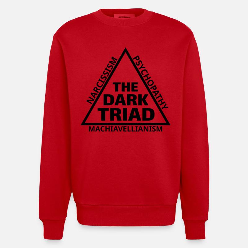 Dark Triad Meme Triangle Minimal Design - Heavyweight Oversized Organic Crew Neck Made in EU - red