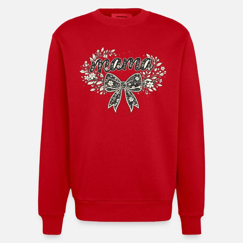 Mama-Geschenk: Retro-Mama-Visualisierung - Heavyweight Oversized Organic Crew Neck Made in EU - Rot
