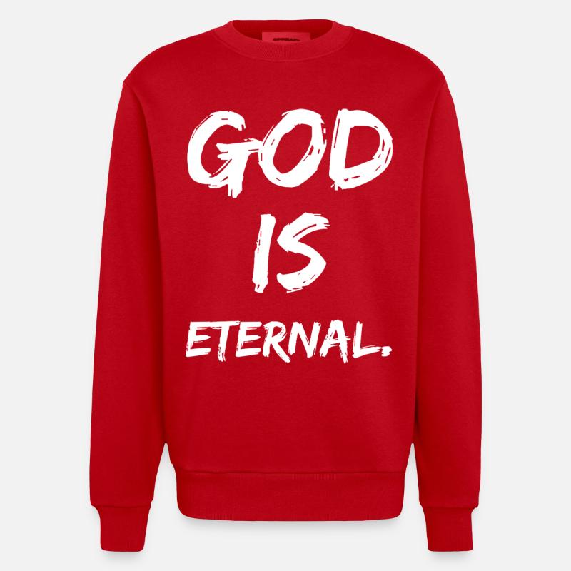 god is eternal - Heavyweight Oversized Organic Crew Neck Made in EU - red