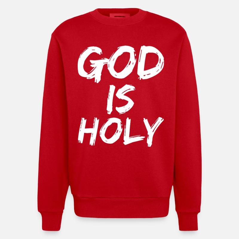 Dieu est saint - Sweat bio épais oversize fabriqué en UE - rouge