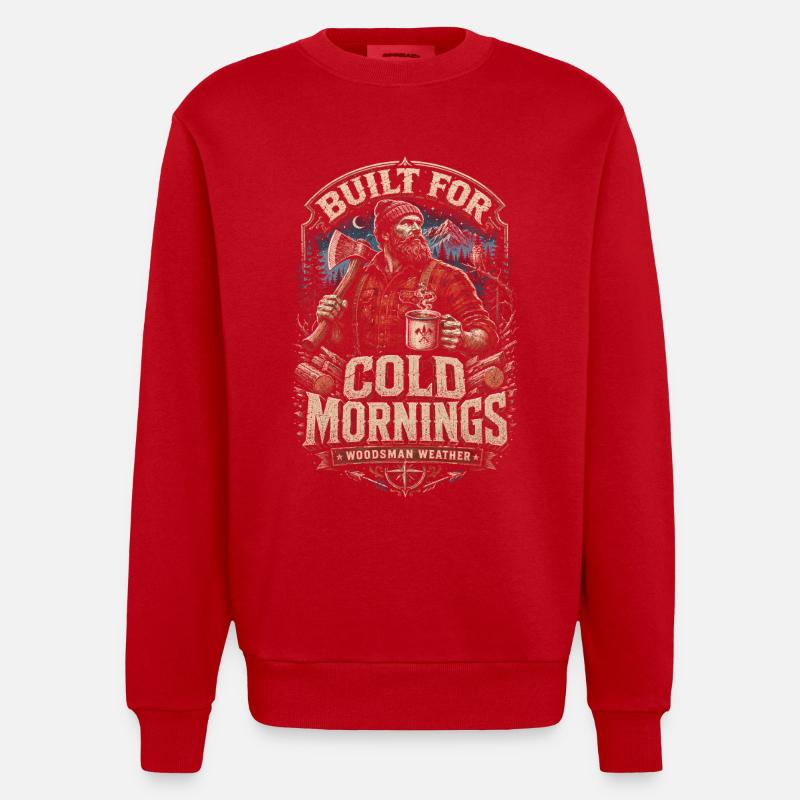 Lumberjacks Tree Cutters Lumberjacks - Heavyweight Oversized Organic Crew Neck Made in EU - red
