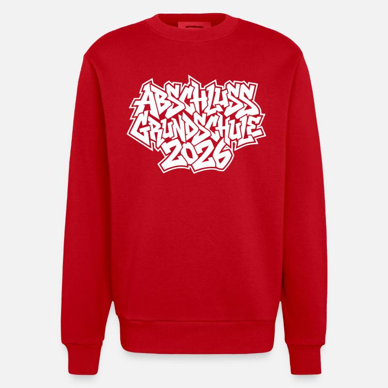 Elementary School Graduation 2026 Graffiti - Heavyweight Oversized Organic Crew Neck Made in EU - red