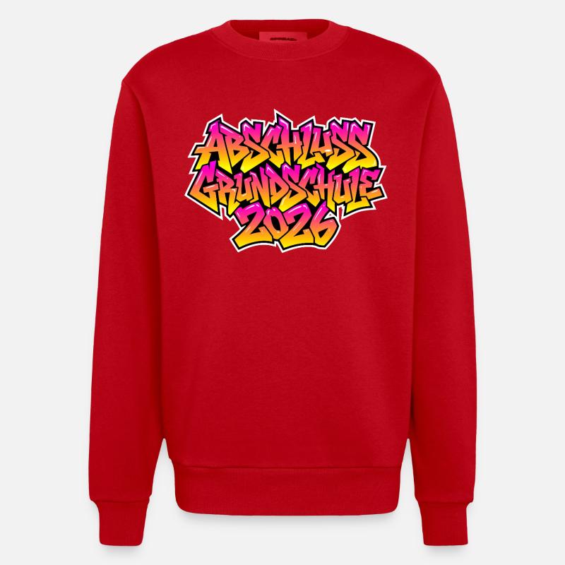 Grundschule Abschluss 2026 Graffiti - Heavyweight Oversized Organic Crew Neck Made in EU - Rot