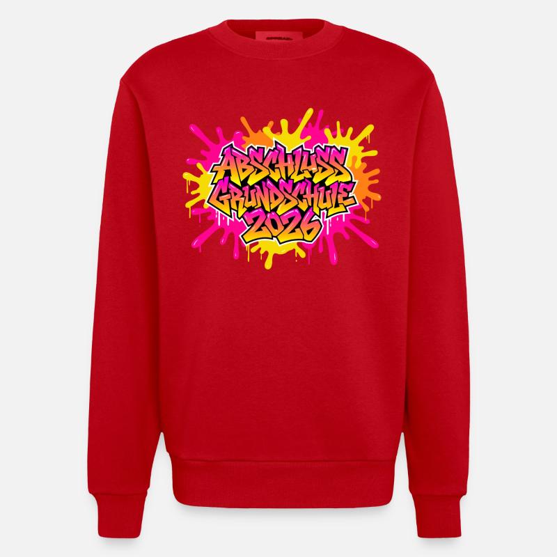Elementary School Graduation 2026 Graffiti - Heavyweight Oversized Organic Crew Neck Made in EU - red