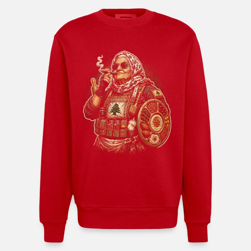Liban Libanais - Sweat bio épais oversize fabriqué en UE - rouge