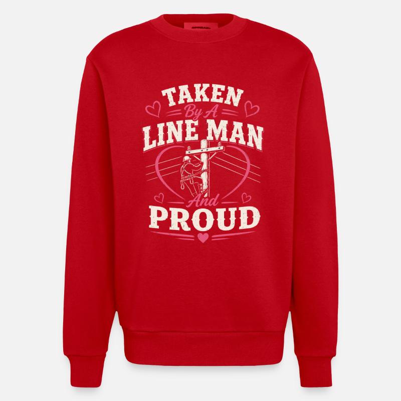 Épouse de Fier Lineman Câble - Sweat bio épais oversize fabriqué en UE - rouge
