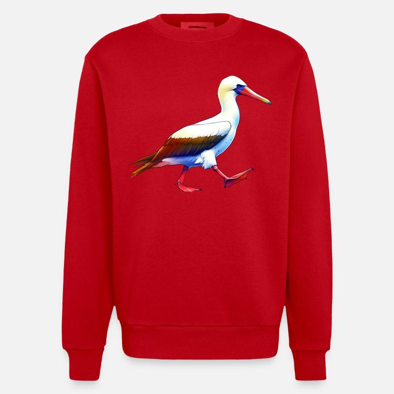 Nazca booby gift - Heavyweight Oversized Organic Crew Neck Made in EU - red