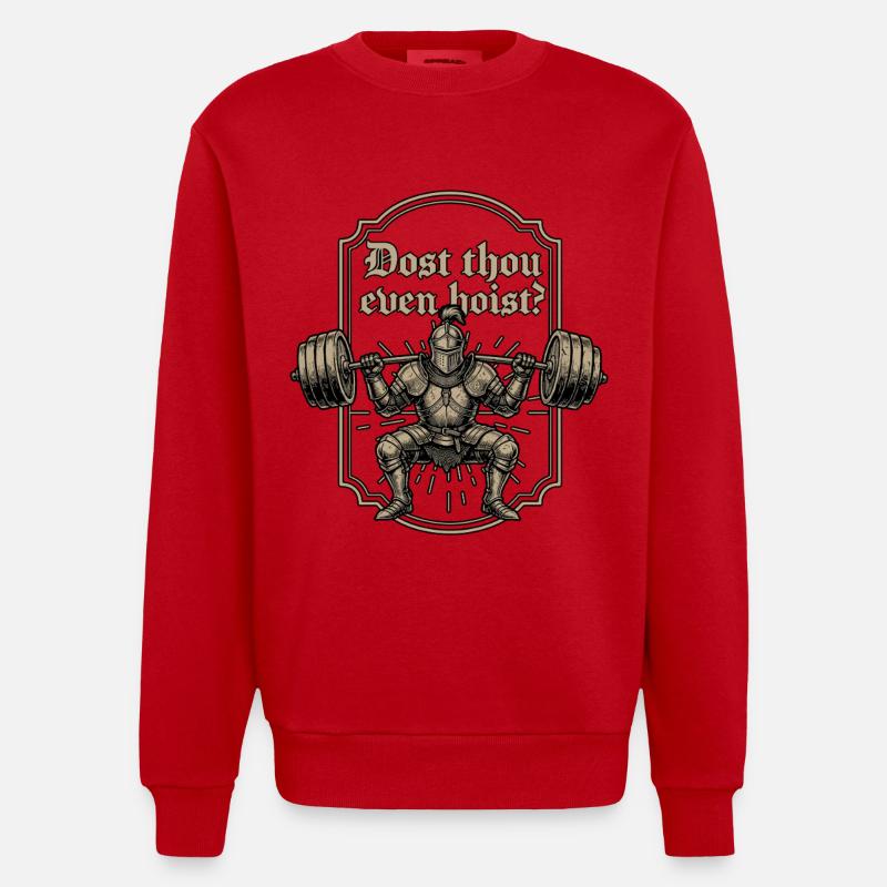 Tiens-tu même un chevalier médiéval - Sweat bio épais oversize fabriqué en UE - rouge