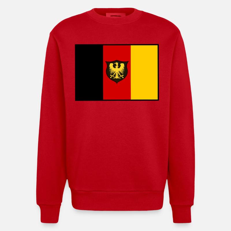Drapeau de l’aigle NoirRedGold Shield - Sweat bio épais oversize fabriqué en UE - rouge