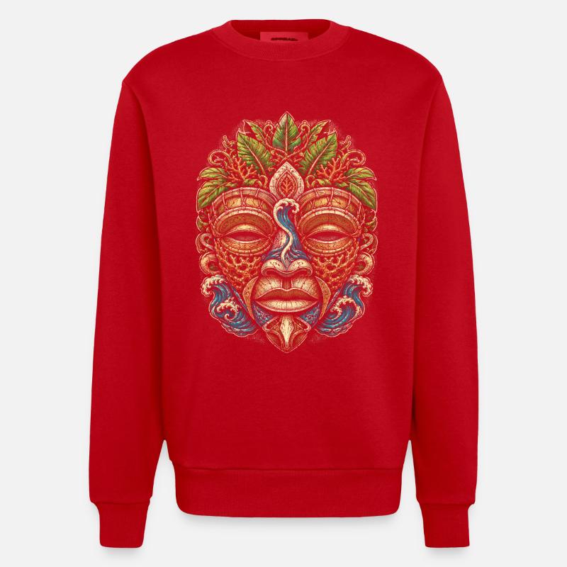 Racine bélizienne du Belize - Sweat bio épais oversize fabriqué en UE - rouge