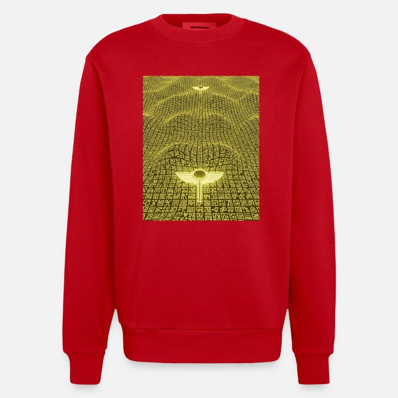 Ancient Golden Code Alien Artifact - Heavyweight Oversized Organic Crew Neck Made in EU - Rot