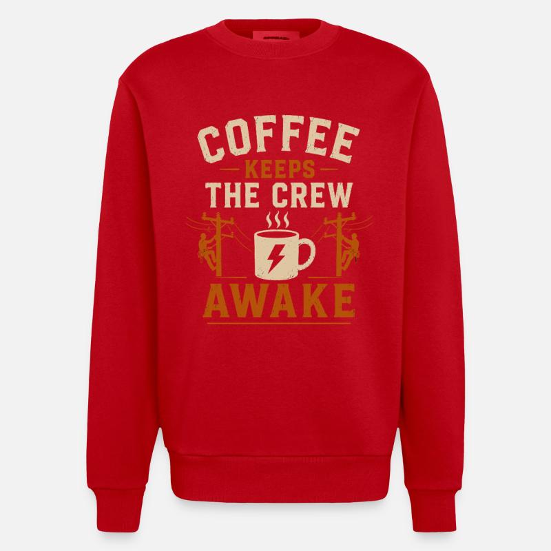 Technologie d’électricien Coffee Energy - Sweat bio épais oversize fabriqué en UE - rouge