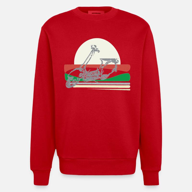 Roller Scooter Sommer - Heavyweight Oversized Organic Crew Neck Made in EU - Rot