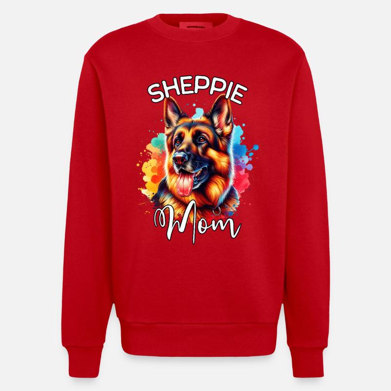 Berger Allemand Mama - Sweat bio épais oversize fabriqué en UE - rouge