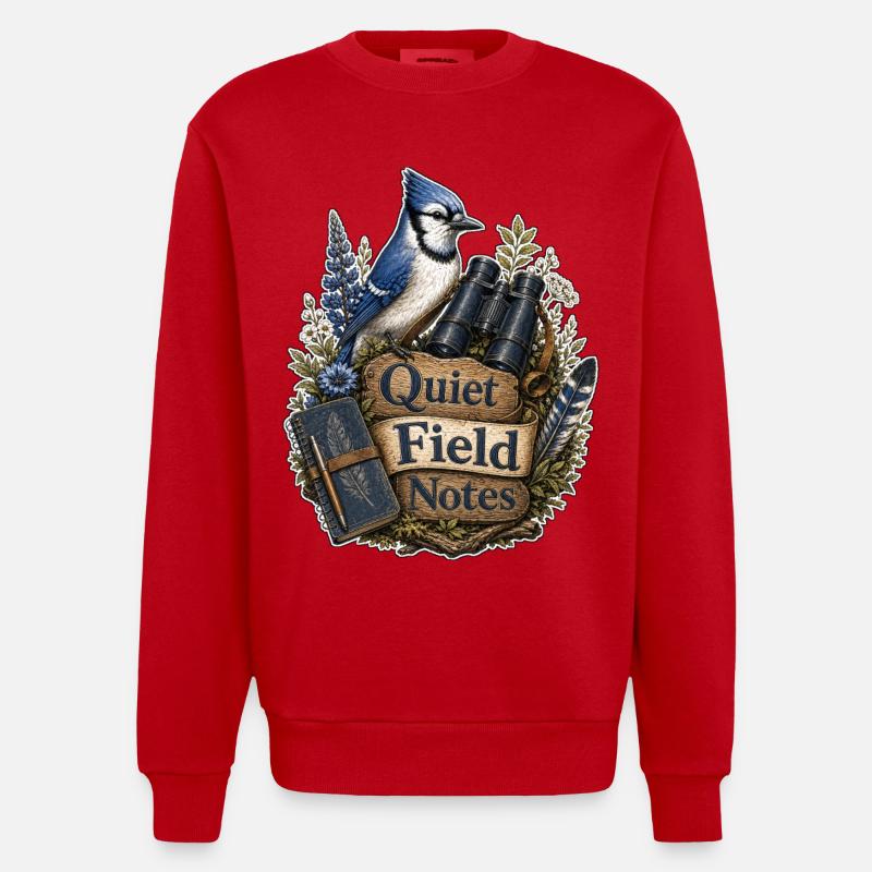 Quiet Field Notes Wolken - Heavyweight Oversized Organic Crew Neck Made in EU - Rot