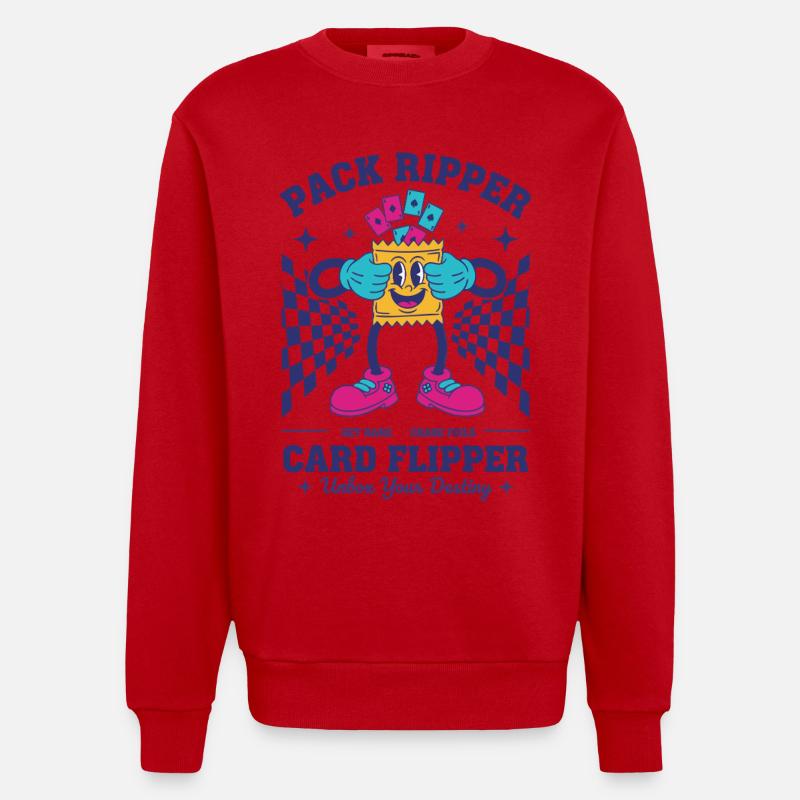 Pack Ripper Card Flipper Unbox Your Destiny - Heavyweight Oversized Organic Crew Neck Made in EU - Rot