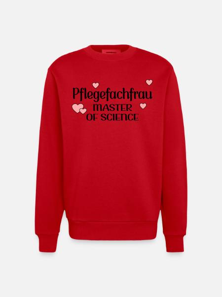 MASTERSTUDIUM PFLEGE - PFLEGEFACHFRAU - Heavyweight Oversized Organic Crew Neck Made in EU - Rot