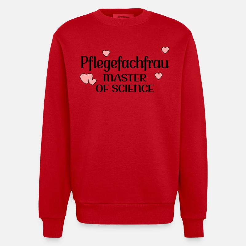 MASTERSTUDIUM PFLEGE - PFLEGEFACHFRAU - Heavyweight Oversized Organic Crew Neck Made in EU - Rot