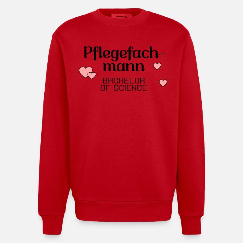 Pflegefachmann Studium Abschluss - Heavyweight Oversized Organic Crew Neck Made in EU - Rot