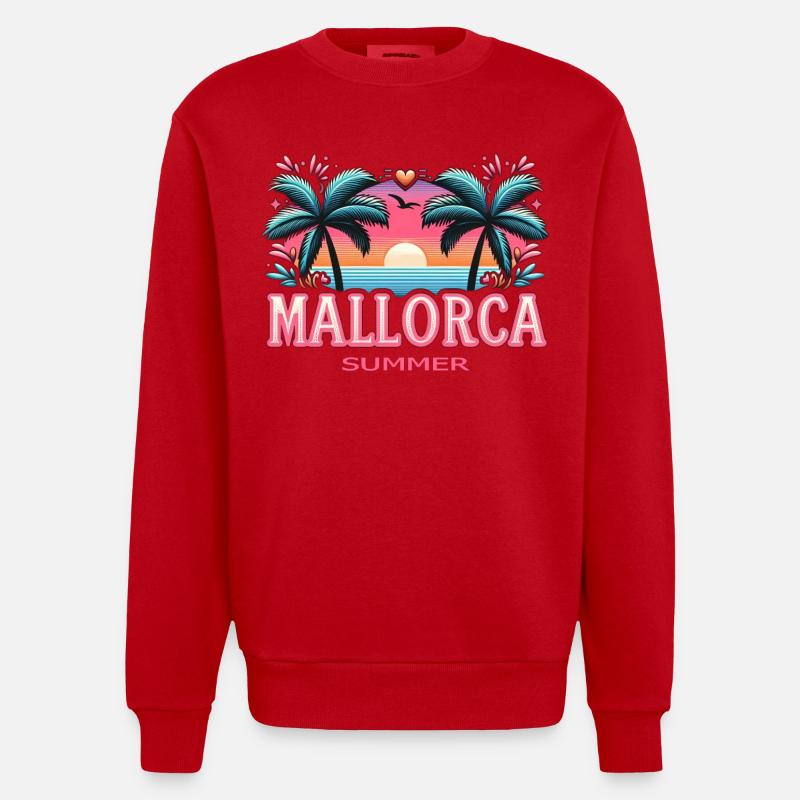 Majorque - Sweat bio épais oversize fabriqué en UE - rouge