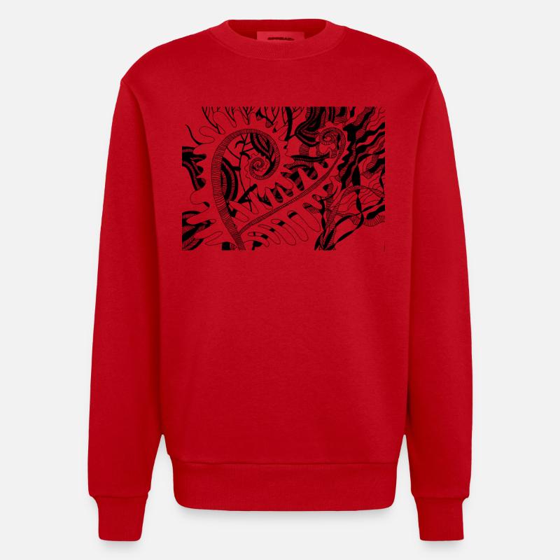Fougère - Sweat bio épais oversize fabriqué en UE - rouge