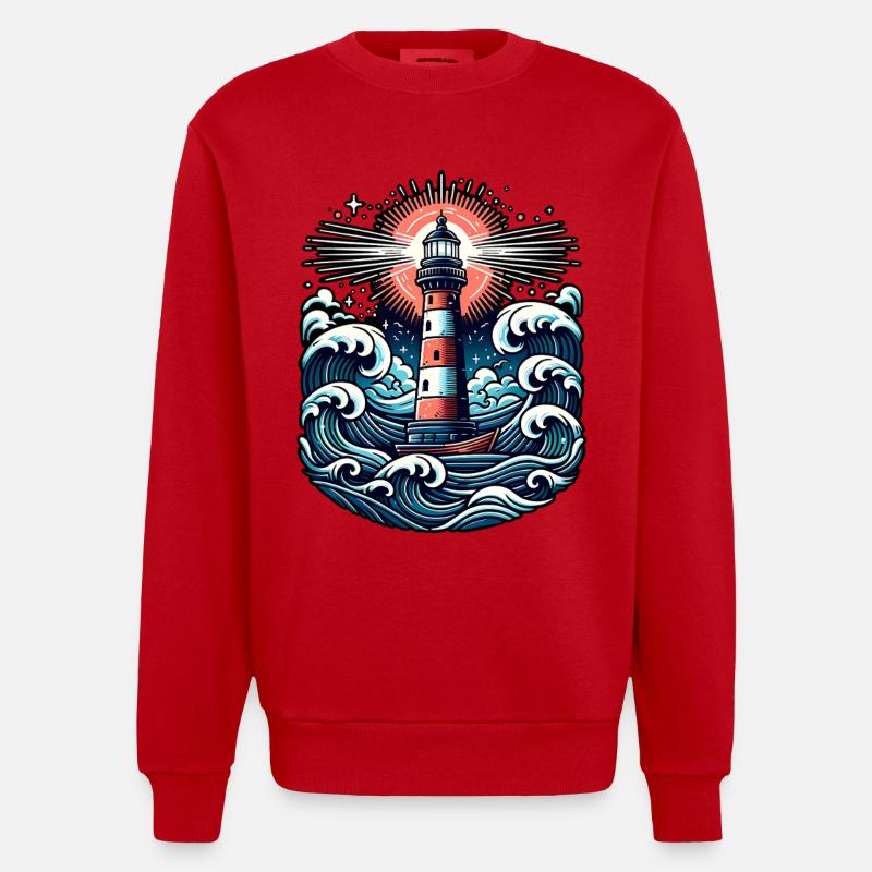 phare - Sweat bio épais oversize fabriqué en UE - rouge
