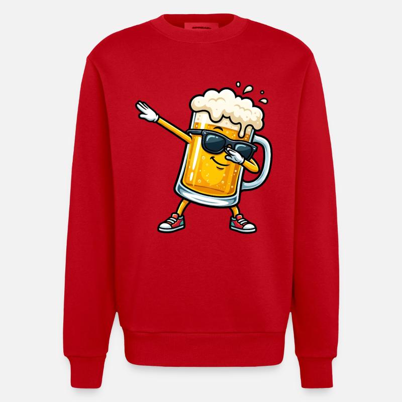 Tamponner la chope de bière - Sweat bio épais oversize fabriqué en UE - rouge
