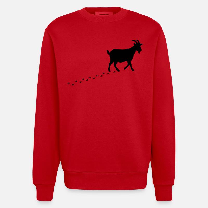 Sabots de Empreintes de Chèvre - Sweat bio épais oversize fabriqué en UE - rouge